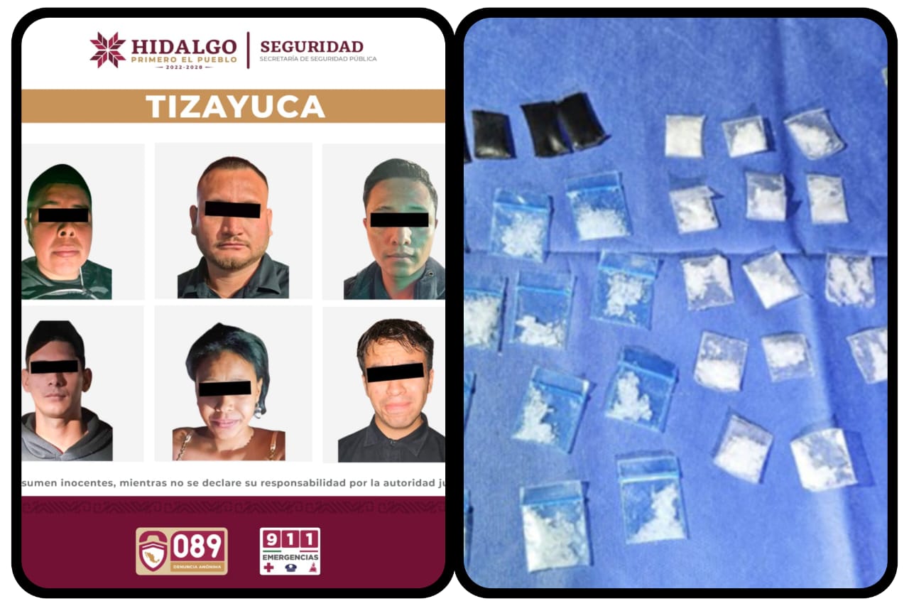 Detienen en Tizayuca a seis personas con 300 dosis de “cristal”