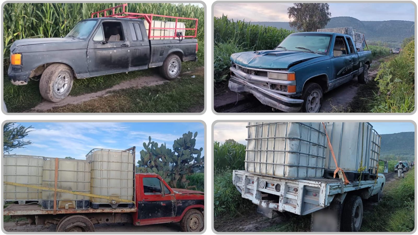 Asegura cinco camionetas “huachicoleras” y localizan toma clandestina en Ajacuba