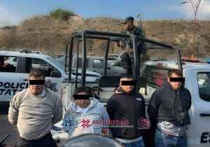 Caen cuatro sujetos implicados en robo de vehículo, en Pachuca