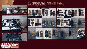 Aseguran armamento, droga y autos robados en Tepetitlán